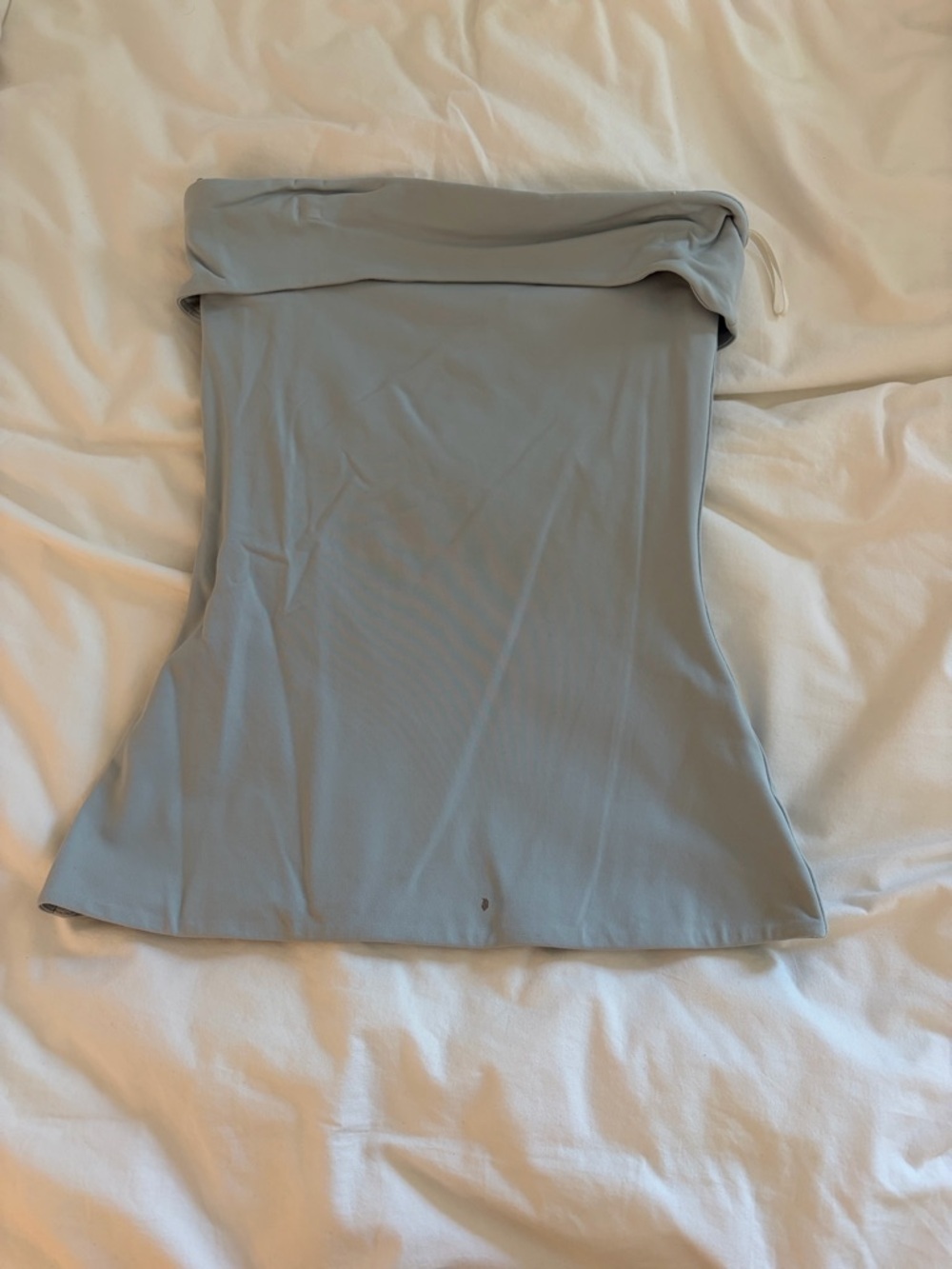 Aritzia Contour Strapless Fold-Over Top in Pale Blue